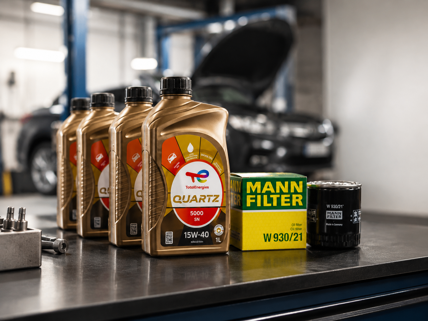 TotalEnergies Motoröl und MANN-FILTER für den Ölwechsel